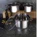 Набір каструль Berlinger Haus Silver Jewellery (1.9л, 2.6л, 3.6л) 6 предметів BH-6662