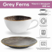 Чашка з блюдцем з порцеляни 220 мл Krauff Grey Ferns (чайна пара) 24-319-011
