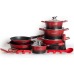 Набір кухонного посуду Royalty Line 17 предметів RL-ES1014M Red-Black