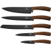 Набір кухонних ножів на магнітній підставці Berlinger Haus Ebony Rosewood BH-2520